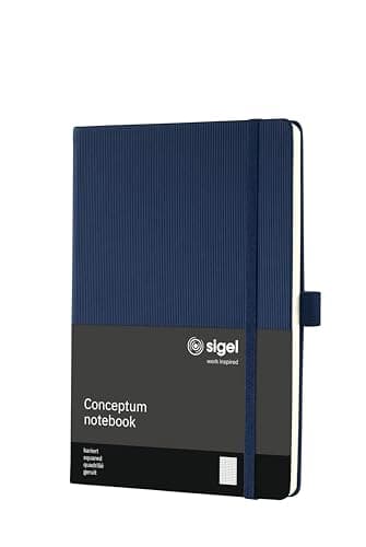 Image of SIGEL CO656 Premium Notebook squaRed, A5, hardcover, Blue - Conceptum