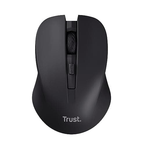 Image of Trust Mydo Silent Wireless Mouse, 82% Recycled Plastics, 1000-1800 DPI, Storable USB Receiver, RF 2.4GHz, For Left and Right Hand Users, Quiet Optical Computer Mouse for PC, Laptop, Mac - Black