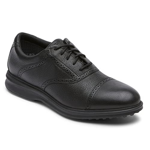 Image of Rockport Men's Total Motion Links Cap Toe Oxford, Black, 7.5 Wide