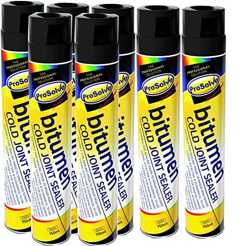 Image of Prosolve Bitumen Cold Joint Seal Spray Tarmac Roof Gutter Repair Pot Hole Sealer - 7 Pack
