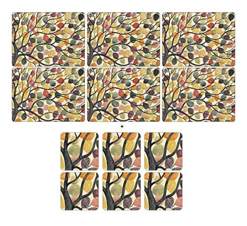 Image of Pimpernel Dancing Branches, 6 Placemats + 6 Coasters