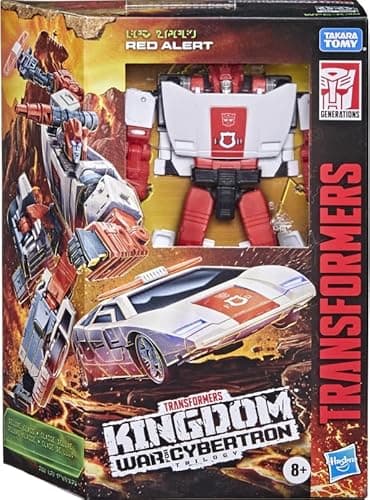 Image of Transformers Hasbro Kingdom War for Cybertron Red Alert Action Figure, G1-Inspired, 17-Step Conversion