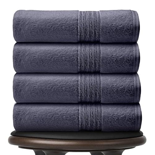 Image of GC GAVENO CAVAILIA Pack of 4 Jumbo Bath Sheets 450 GSM | Highly Absorbent Quick Dry 100% Cotton Towel Sets | (80x170 Cm) Bath Sheets Towels Extra Large, Navy