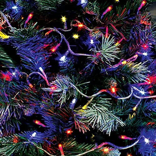 Image of The Christmas Workshop 70340 Multi-Coloured Christmas Lights / 100 LED Christmas Tree Lights / 9.9 Metres Long/Battery Operated/Indoor Or Outdoor Christmas Decorations / 8 Light Modes
