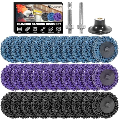 Image of 30 Pcs Grinding Discs 50mm Paint Stripping discs 2 Inch Sanding Discs for Drill Rust Removal Disc for Metal Steel Grinding Polishing(Purple/Blue/Black)