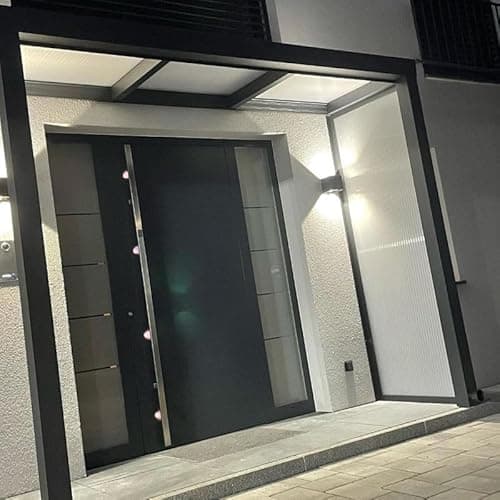 Image of Modern Aluminium Glass Porch, Glass Veranda, Aliuminium Canopy, 3000 mm Width, 1000 mm Projection, Customisable with Glass/Wooden Panels, Anthracite