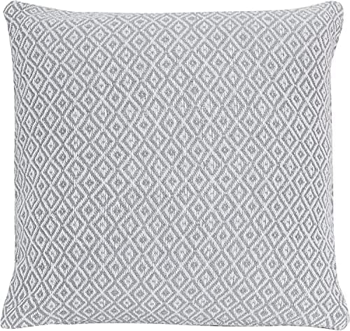 Image of Axcent Comfort Diamond Geo Pattern 100% Cotton Decorative Large Cushion Cover 60x60cm, Regal Sofa Bed Home Decor Large Throw Pillow Covers (Silver)