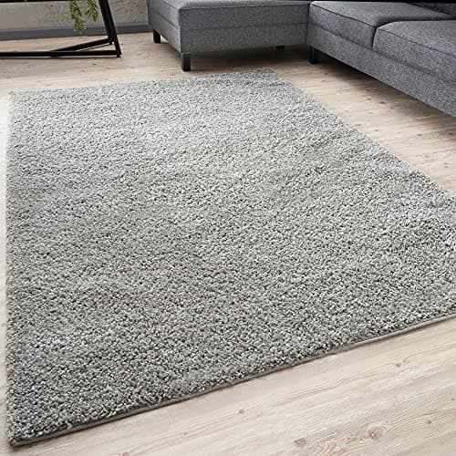 Image of THE RUGS Living Room Rug - Shaggy Soft And Elegant Carpets For The Bedrooms And Kitchen, Easy To Clean, Many Different Sizes (80x150 cm, Grey)