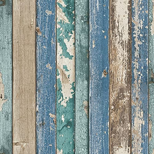 Image of SOPHIE LAURENCE Rustic Wood Distressed Plank Effect Realistic Wood Wallpaper for Bedroom Bathroom Living Room