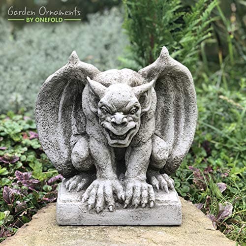 Image of ONEFOLD - STONE WING GARGOYLE DETAILED HAND CAST GARDEN ORNAMENT/STATUE/SCULPTURE
