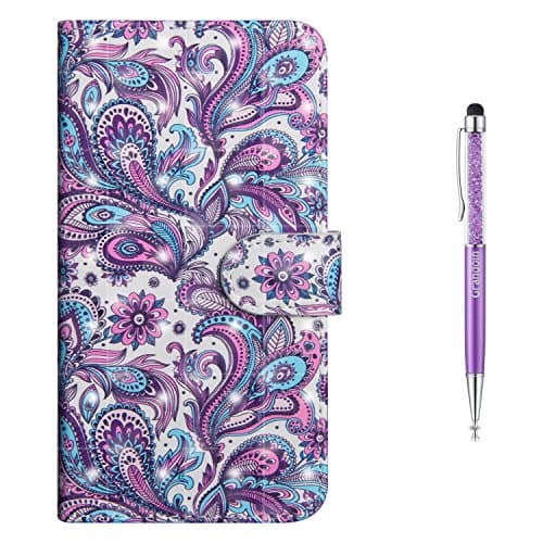 Image of Grandoin Galaxy J7 2017 Case, Premium PU Leather Magnetic Flip Cover with Card Slots Holders [Soft Silicone Inner] Bookstyle Wallet Case For Samsung Galaxy J7 2017 (Purple)
