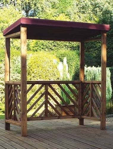 Image of Charles Taylor Dorchester BBQ Shelter (Burgundy Roof Cover) - L100 x W170 x H196 - Fully Assembled - Burgundy