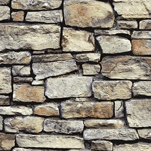 Image of Arthouse Wallpaper Cornish Stone Photographic Effect Realistic 3D Rustic Brick for Living Spaces & Feature Walls, Kitchen Bedroom Hallway Dining Room 10.05m x 0.53m Roll 668901