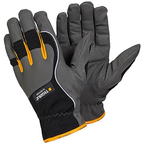 Image of Ejendals 9125-9 Size 9 "Tegera 9125" Synthetic Leather Glove - Grey/Black/Yellow