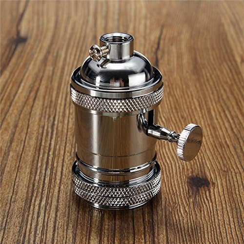 Image of MASUNN E26/E27 Retro Vintage Edison Industrial Light Bulb Lamp Holder Socket With Switch-Chrome