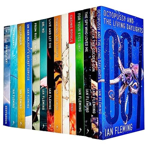 Image of Vintage 007 James Bond Collection 14 Books Set By Ian Fleming (Casino Royal, Live And Let Die, Moon Raker, Diamonds Are Forever, From Russia With Love, Dr No, Gold Finger, For Your Eyes Only & More)