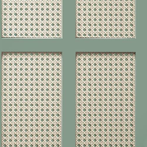 Image of Fine Decor Cane Panel Sage Wallpaper FD42999