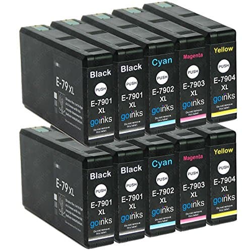 Image of Go Inks 2 Set of 4 + extra Black Ink Cartridges to replace Epson T7906+7901 (79XL Series) Compatible/non-OEM for Epson WorkForce Pro Printers (10 Inks)