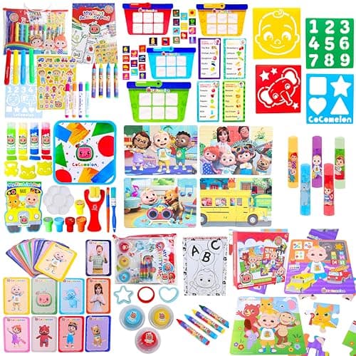 Image of Toyland® Cocomelon Mega Mega Mega Fun Toy Bundle - 8 Play Sets Which Include - Games, Puzzles, Messy Play Set, Chalk Set, Colouring, Stickers, Crafts & Much More!