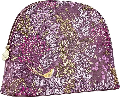 Image of Sara Miller London Wash Bag, Large Purple Toiletry, Cosmetic or Makeup Beauty Organiser, Zip Closure, Gift For Her, Travel Size, Vegan and Cruelty Friendly