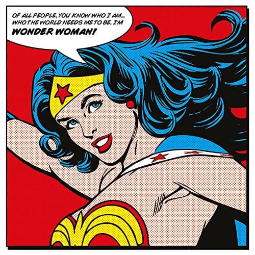 Image of DC Comics AFWDC95055 Wonder Woman "Quote" Canvas Prints, Multi-Colour, 40 X 40 cm