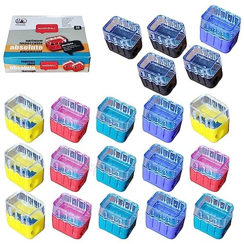 Image of ZSharp Pencil Sharpeners, Multicolour, Pack of 20, Multipack, Single Hole Sharpeners, Party Bag Fillers, School Home Office Use, iZOFAX