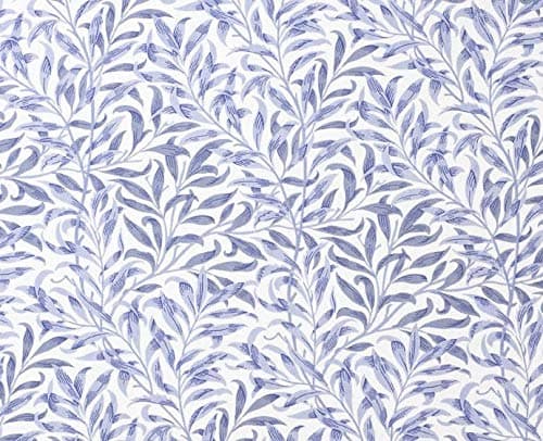 Image of William Morris Willow Bough Blue 147cm (58") Round Cotton Floral Tablecloth