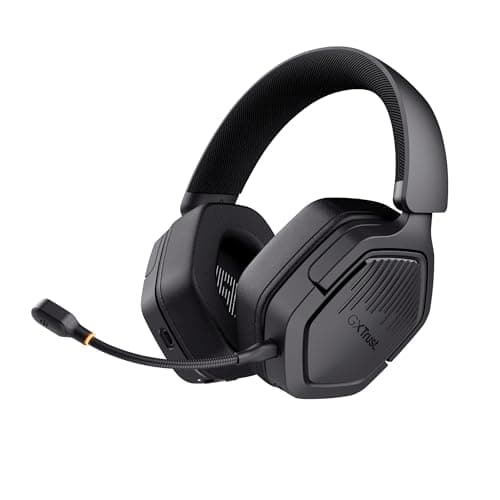 Image of Trust GXT 1493 Ravox Wireless Gaming Headset Bluetooth + 2.4 GHz for PS5 PS4 Switch PC Mobile, 50mm Drivers, 70hr Battery, Low Latency Over Ear Wireless Headphones with Microphone, Black