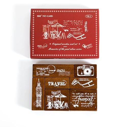 Image of Alideco Vintage Floral Rubber Wooden Stamp DIY Decorative Prints Stamps Set for Journaling Crafts Card Making Painting Teaching (senyulvren)