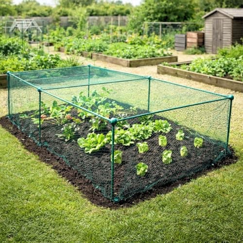 Image of GardenSkill Fruit and Vegetable Garden Cage Kit with Butterfly Netting - Brassica Plant Protection Frame (2m x 1m x 0.625m high)