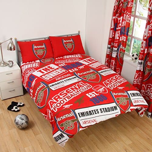 Image of Arsenal FC Patch Double Duvet Cover and Pillowcase Set