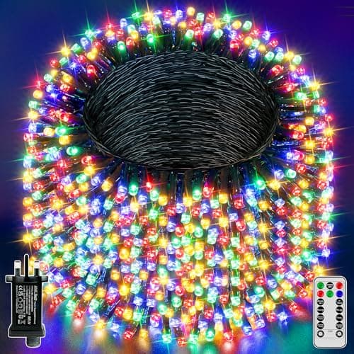Image of Hopexy Fairy Lights Outdoor, 100m 1000 LEDs Waterproof Fairy Lights Plug in, Multicolour String Lights Mains Powered/Remote/8 Modes/Timer/Indoor/Outside Lights for Garden Party Decorations