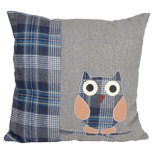 Image of Wise Owl Design Filled Scatter Cushion (43 x 43 cm) - Grey