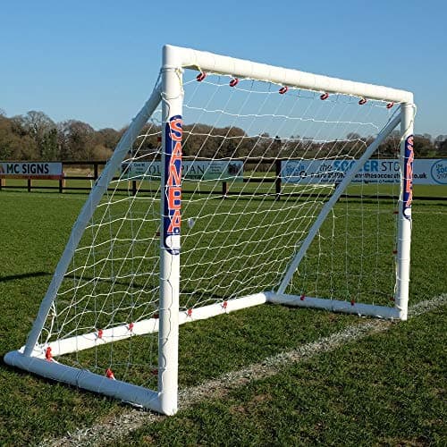 Image of Samba 6 x 4ft Fun Football Goal with Locking System – Garden Goal Posts, Complete with Football Net, Clips and Pegs