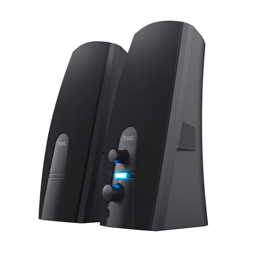 Image of Trust Almo 2.0 PC Speaker Set, 10 W Peak Power, USB Powered Sound System, 3.5 mm Audio Connection, Speakers with Clear Sound for Computer, Laptop, Mac - Black [Amazon Exclusive]