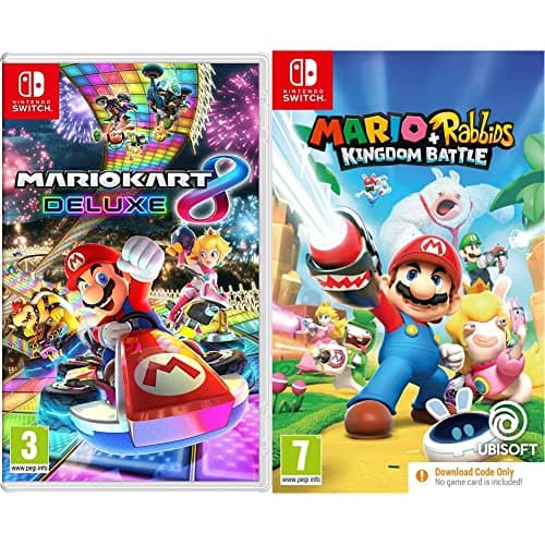 Image of Mario Kart 8 Deluxe (Nintendo Switch) + Mario + Rabbids Kingdom Battle (Code in Box) (Nintendo Switch)