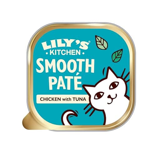Image of Lily’s Kitchen Smooth Paté Chicken with Tuna, Cat Wet Food (19x85g) Tray, for Adult Cats, Complete Nutrition, Grain-Free Recipe, With Freshly Prepared Meat, Offal & Fish, Suitable for Sterilised Cats