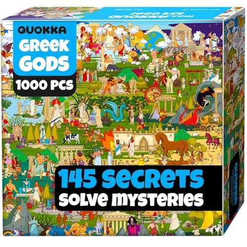 Image of QUOKKA 1000 Piece Jigsaw Puzzle for Adults Mythories Ancient Gods Greek – Premium Box Packaging with Extra Fun Challenges, Perfect for Relaxation, Creativity & Gift Giving