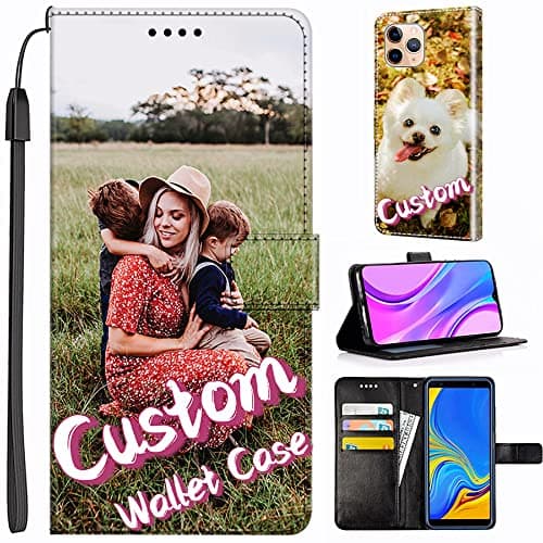 Image of Unique-Custom-Gift Personalized Photo PU Leather Wallet Phone Case with Kickstand Flip Cover for Samsung Galaxy S21 S22 S23 S24 S25 Plus Ultra Note 9 10 20 Ultra, Customize Picture on Front & Back
