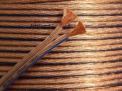 Image of electrosmart 10m Quality 2 x 2.5mm Loud Speaker Cable - Multi-Strand 444 (2x 222 Strand) - Outside Dimensions of Cable: 7.5mm x 3.6mm - 14 AWG - 25A Max - Ideal for Car Audio & Home HiFi