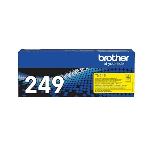 Image of Brother TN-249Y Toner Cartridge, Yellow, Single Pack, Ultra High Yield, Includes 1 x Toner Cartridge, Genuine Supplies