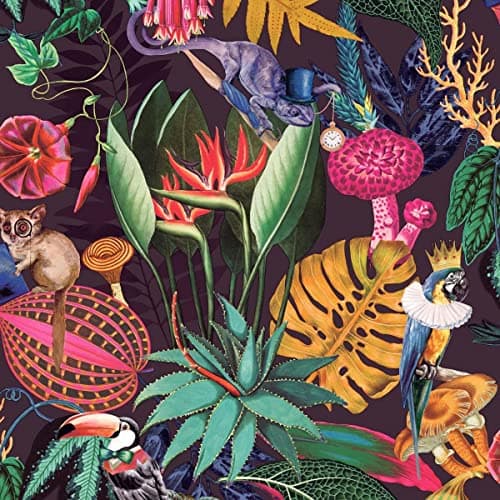 Image of Wonderland Tropical Wallpaper Plum Holden 91192