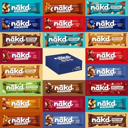 Image of Nakd 24 bars Variety Mixed Case - Fruit And Nut 24 x 35-45g - Breakfast Food - Vegan, Dairy Free, Wheat Free, Gluten Free - Raw