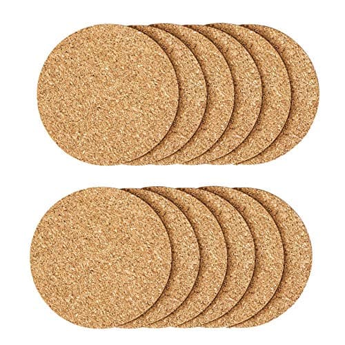 Image of 12Pcs Cork Coasters, Coaster for Drinks, Cork Coasters for Coffee Table with Round Edge,Warm Gift for Home Décor.