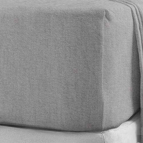 Image of NIYS Luxury Bedding 100% Brushed Cotton Flannelette Extra Deep Fitted Sheets 40CM/16 in 12 Colours (Single, Silver)