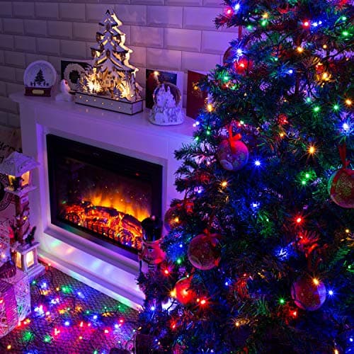 Image of The Christmas Workshop 70320 Multi-Coloured Christmas Lights / 50 LED Christmas Tree Lights / 4.9 Metres Long / Battery Operated / Indoor Or Outdoor Christmas Decorations / 8 Light Modes