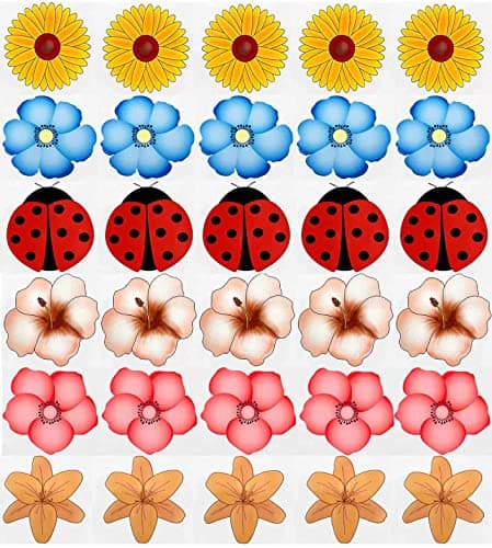 Image of 30PCS Window Fly Traps, Flies & Bug Window Fly Trap, Fly Trap Killer Stickers, Floral Pattern Design Sticky Fly Catcher for Indoor Houseflies Fly Gnat