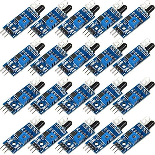 Image of Frienda 20 Pieces IR Infrared Obstacle Avoidance Sensor Module 3-Wire Reflective Photoelectric Sensor Module Compatible with Arduino/Raspberry Pi 3/Smart Car Robot