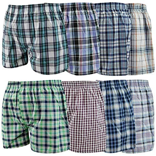 Image of CT Men's Woven Cotton Rich Boxer Shorts Trunks Underwear 3pk Check Pattern Assorted Colour Boxer Shorts (Small)