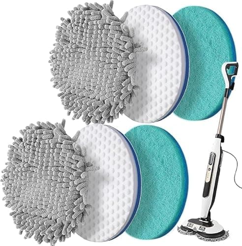 Image of Zeltauto S6002UK Steam and Scrub Mop Pads Replacement for Shark,Scrubbing and Sanitizing Rotating Power Pads Stains & Dirt Removal for all Sealed Hard Floors